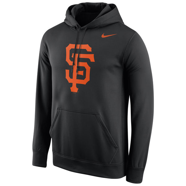 Men San Francisco Giants Nike Logo Performance Pullover Hoodie Black->san francisco giants->MLB Jersey